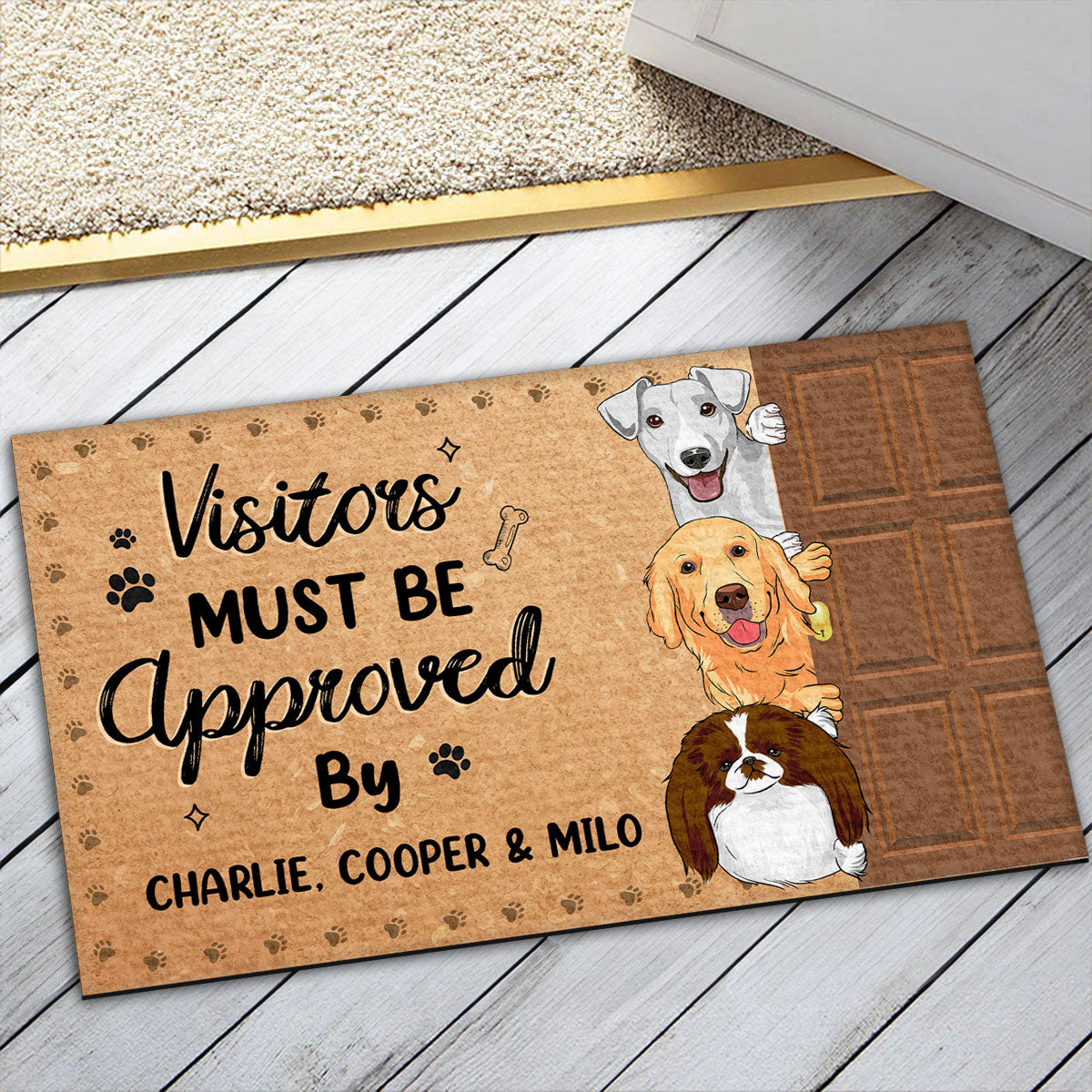 Personalized Custom Doormat - Everyone Must Be Approved By Dogs, Ideal for Pet Lovers