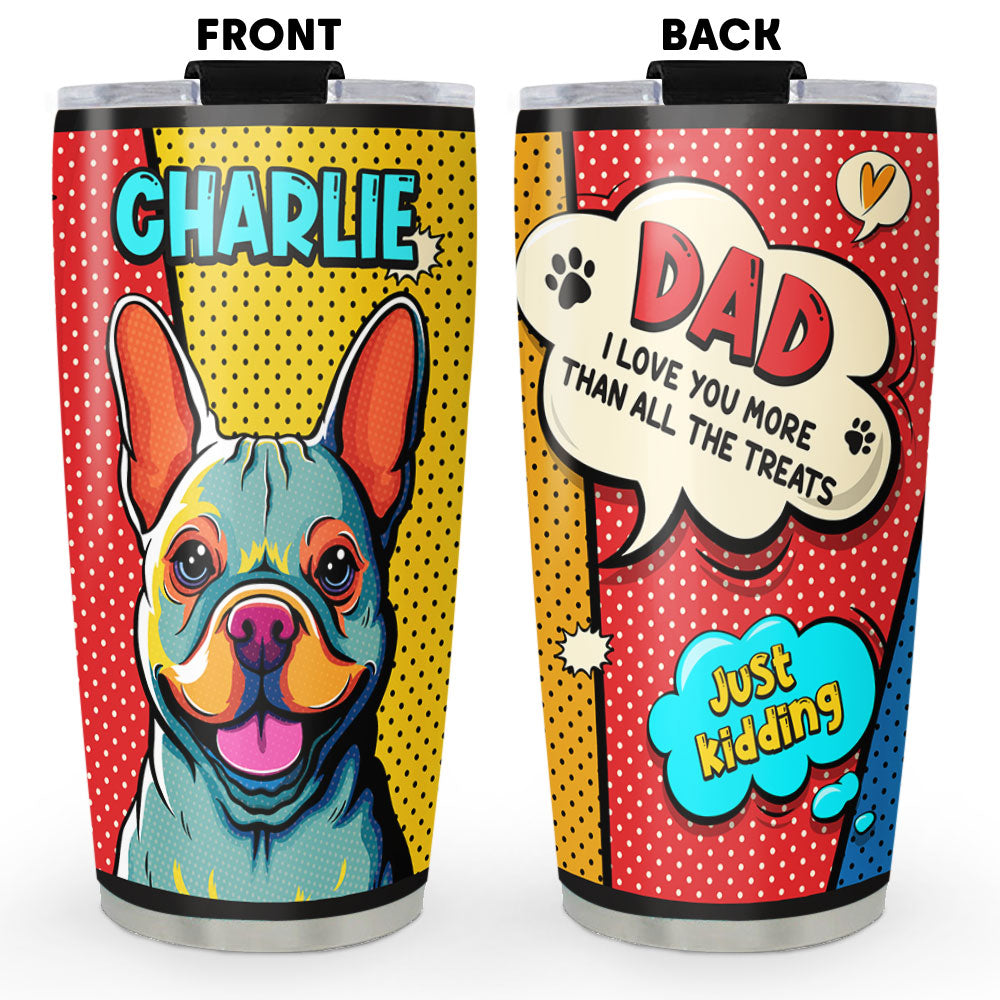 I Love You More Than All The Treats - Personalized Custom 20oz Stainless Steel Tumbler with Double - Walled Vacuum Insulation