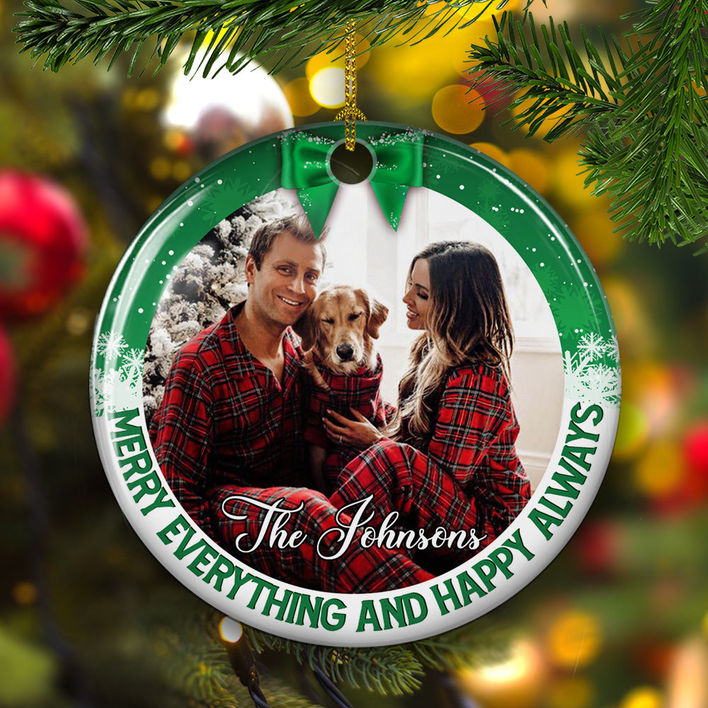 Personalized Custom Christmas Circle Ceramic Ornament - Ideal for Holiday Tree Decor