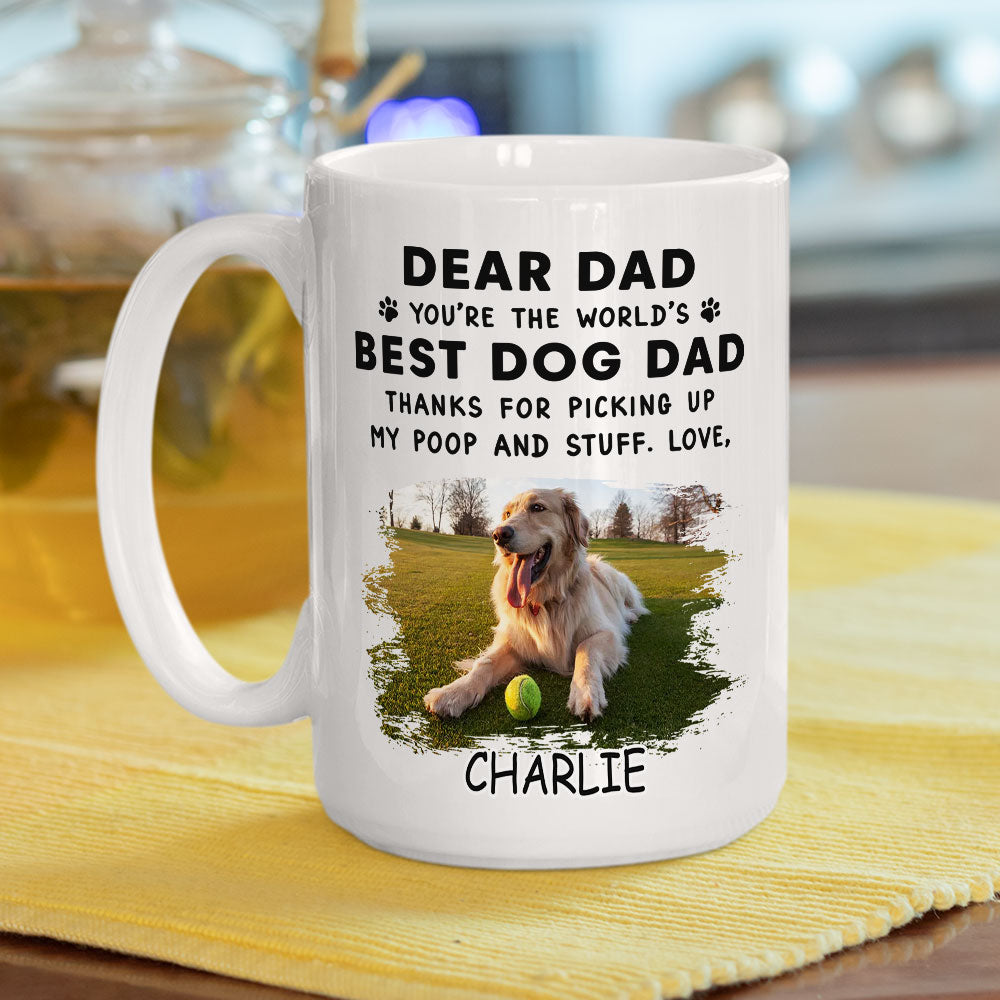 Dear Dad Sleeping - Unique Personalized Custom Coffee Mug for Pet Lovers