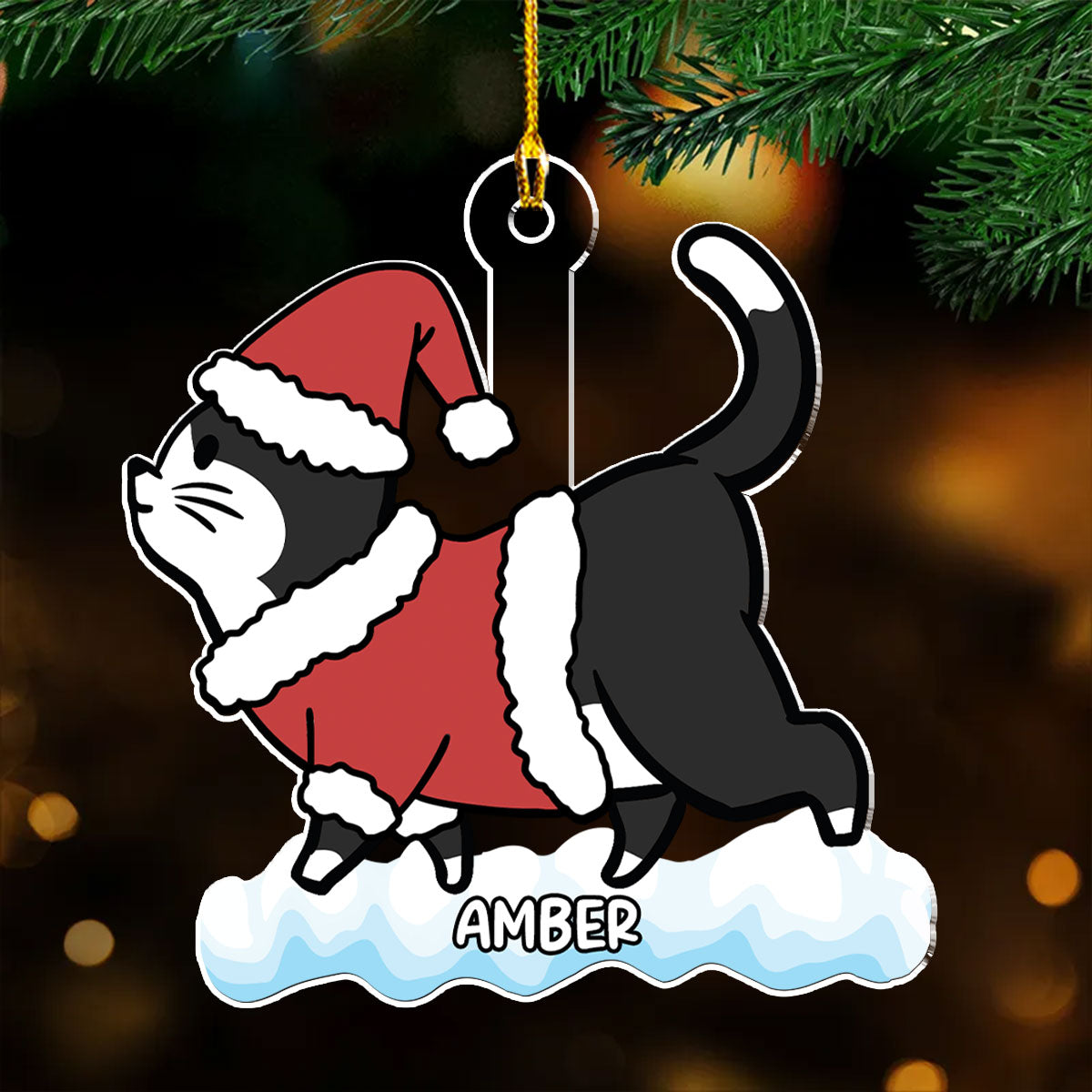 Cat Snow - Customizable Personalized Acrylic Christmas Ornament