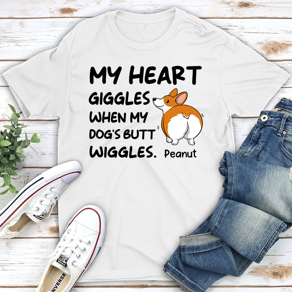 Butt Wiggles - Personalized Custom Unisex 5.3 oz T-shirt for Pet Lovers