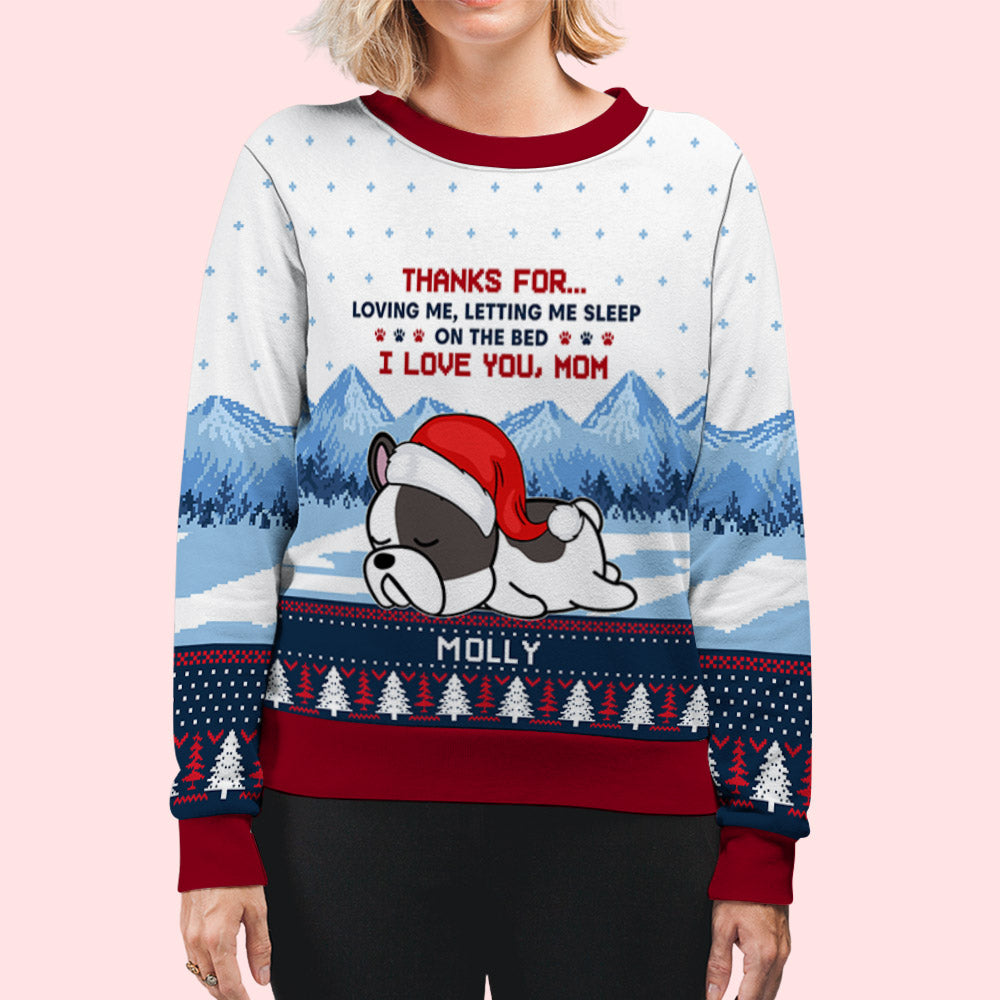 Thanks For Loving Us - Personalized Custom All-Over-Print Unisex 8.8 oz Sweatshirt for Pet Lovers