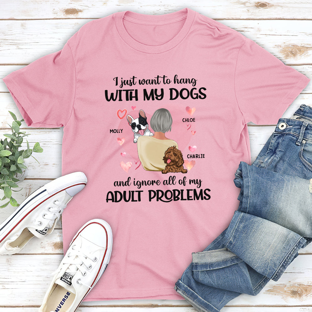 Hang With My Dog - Personalized Custom Unisex Heavy Cotton T-shirt for Pet Lovers