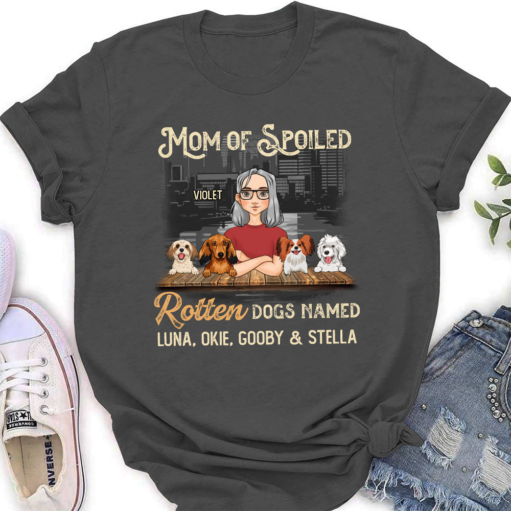 Personalized Custom Women's 'Mom Of Spoiled Dogs' T-shirt - Ideal Gift for Pet Lovers