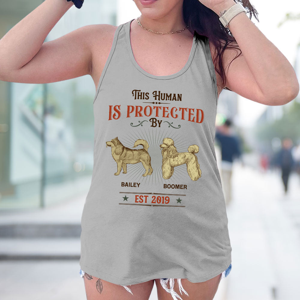 This Human Vintage - Personalized Custom Summer Women's Racerback Tank for Dog Lovers