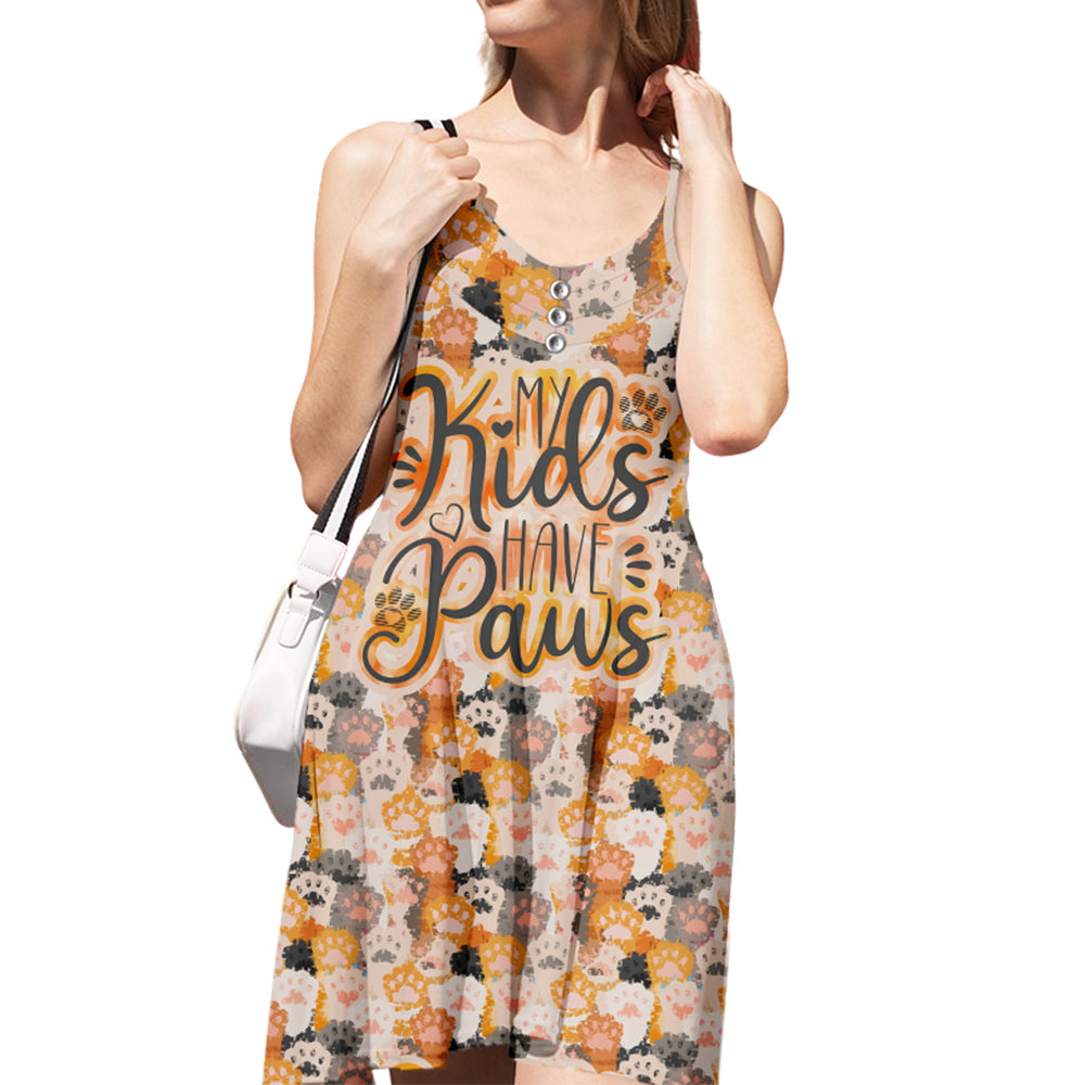 My Kids Have Paws - Stylish Adjustable Strap Dress for Pet Lovers