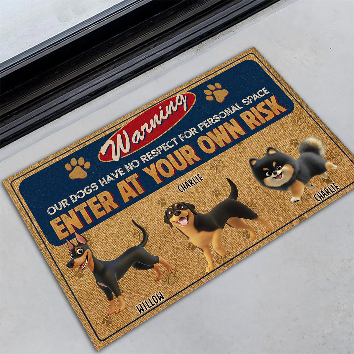 No Respect For Personal Space - Customizable Personalized Pet Picture Doormat
