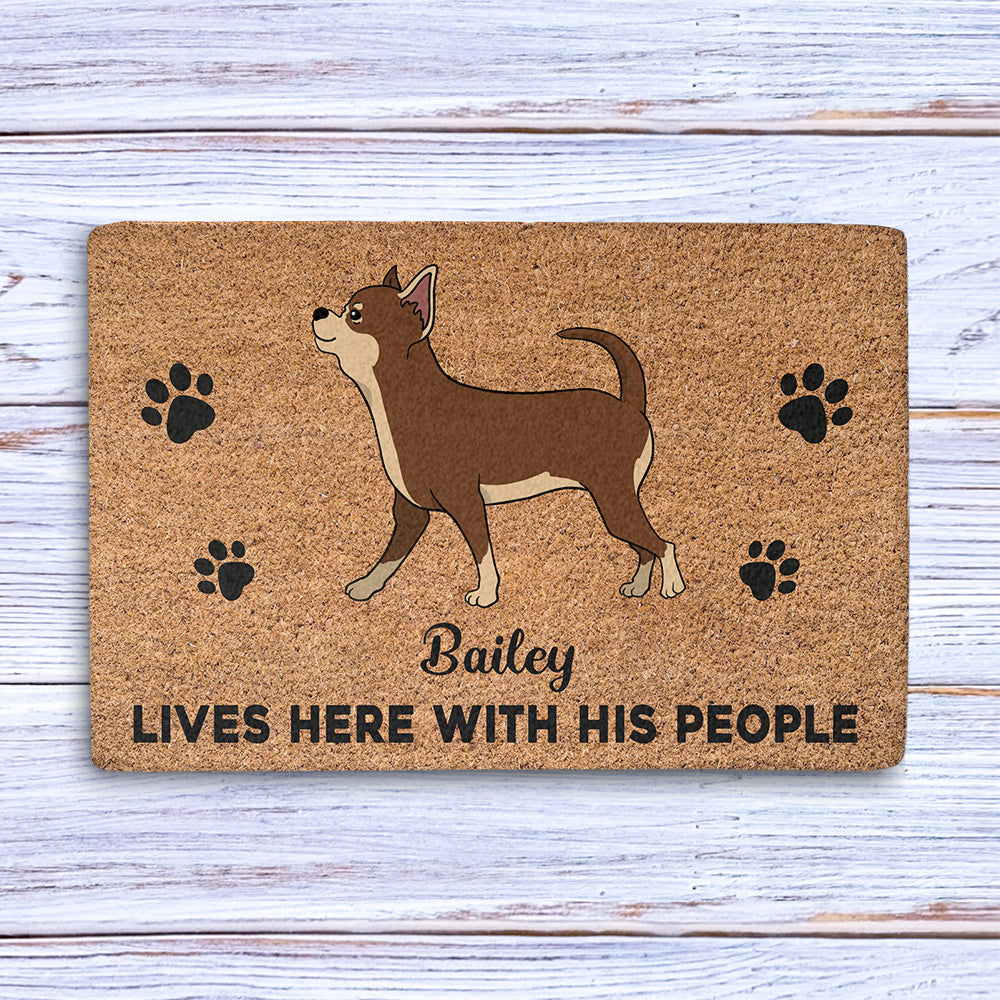 Dog Lives Here - Customizable Personalized Dog Picture Doormat