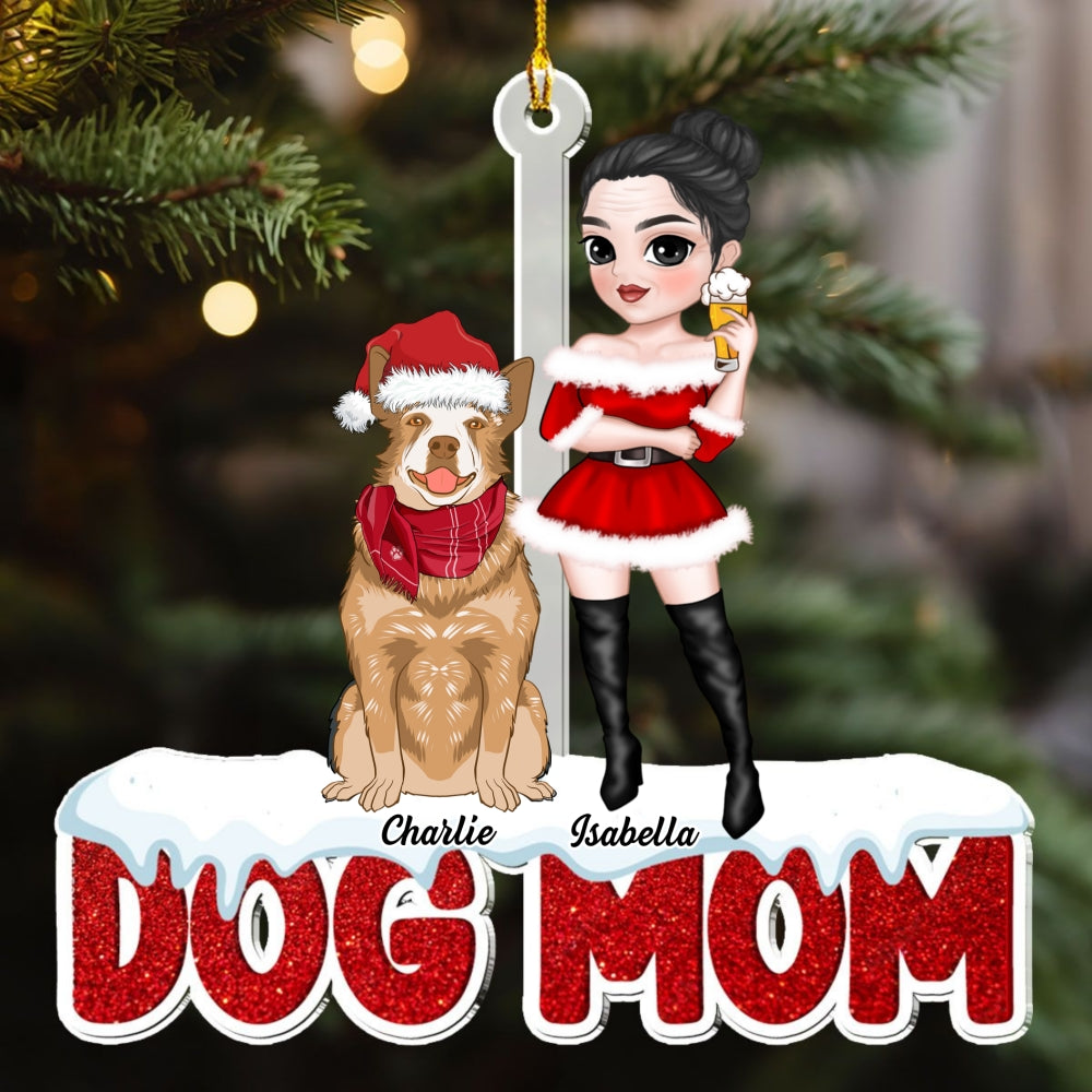 Unique Personalized Custom Acrylic Dog Mom Christmas Ornament
