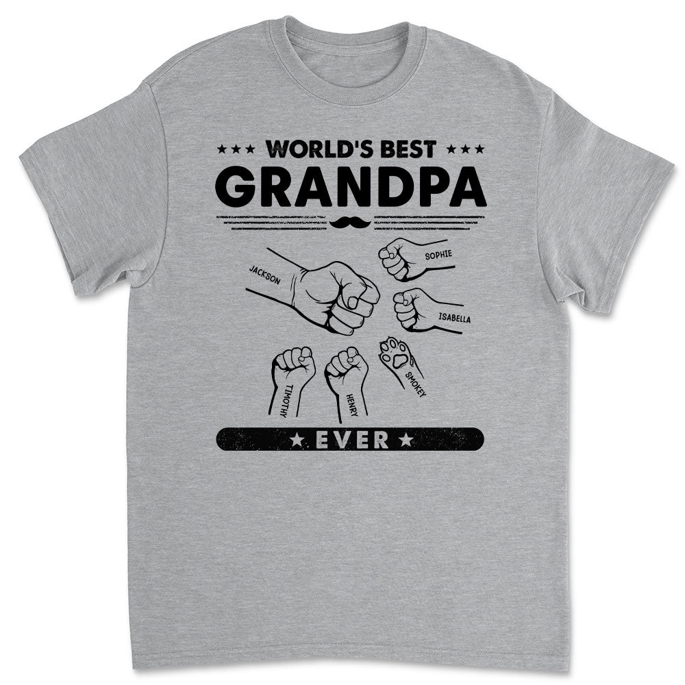 Customizable Grandpa Title Personalized Premium Men's T-shirt - Ideal Gift for Pet Lovers