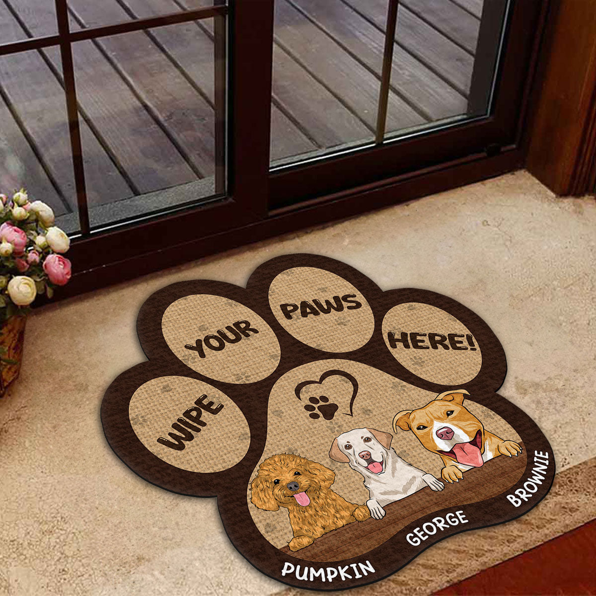 Personalized Custom Pet Doormat - Wipe Your Paws Here
