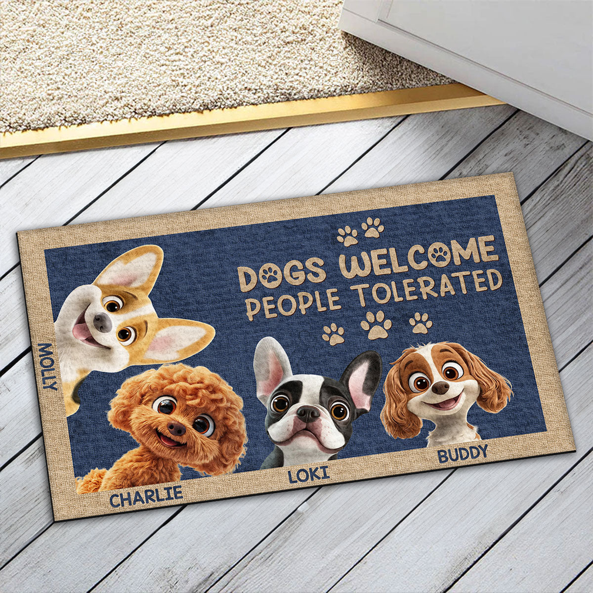Tolerated - Personalized Custom Pet Doormat with Vibrant Sublimation Printing