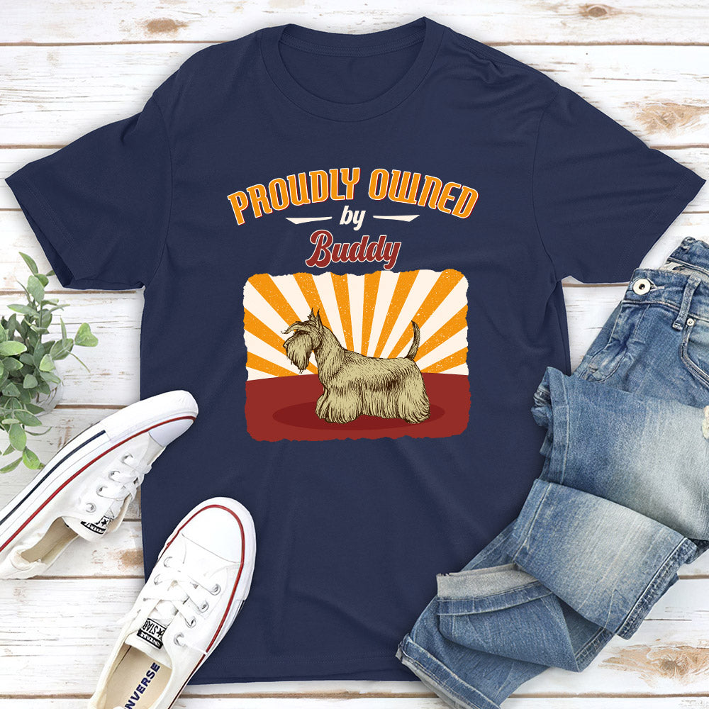 Proudly Owned - Personalized Custom Unisex 5.3 oz T-shirt for Pet Lovers