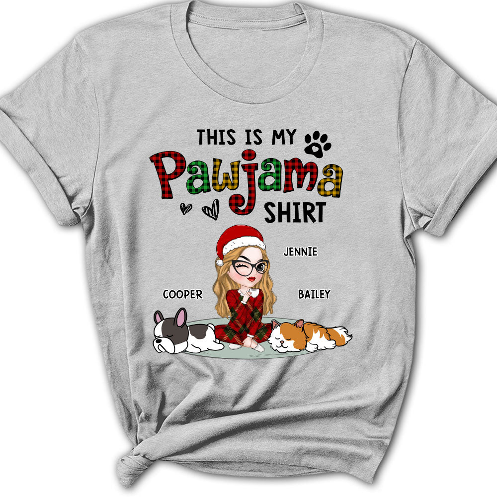 Pawjama Shirt Ver Pet - Personalized Custom Women's Fashionable T-Shirt for Pet Lovers