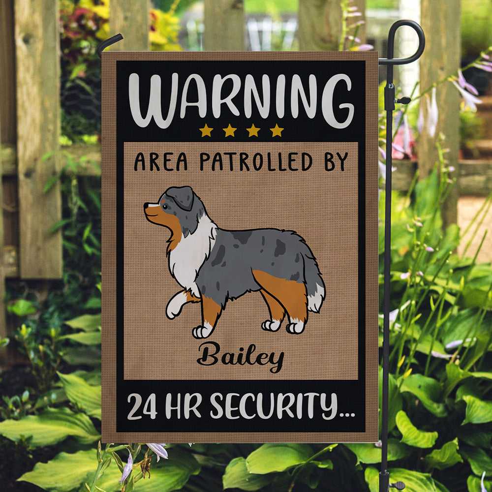 Personalized Custom Area Patrolled Garden Flag - Ideal Gift for Pet Lovers
