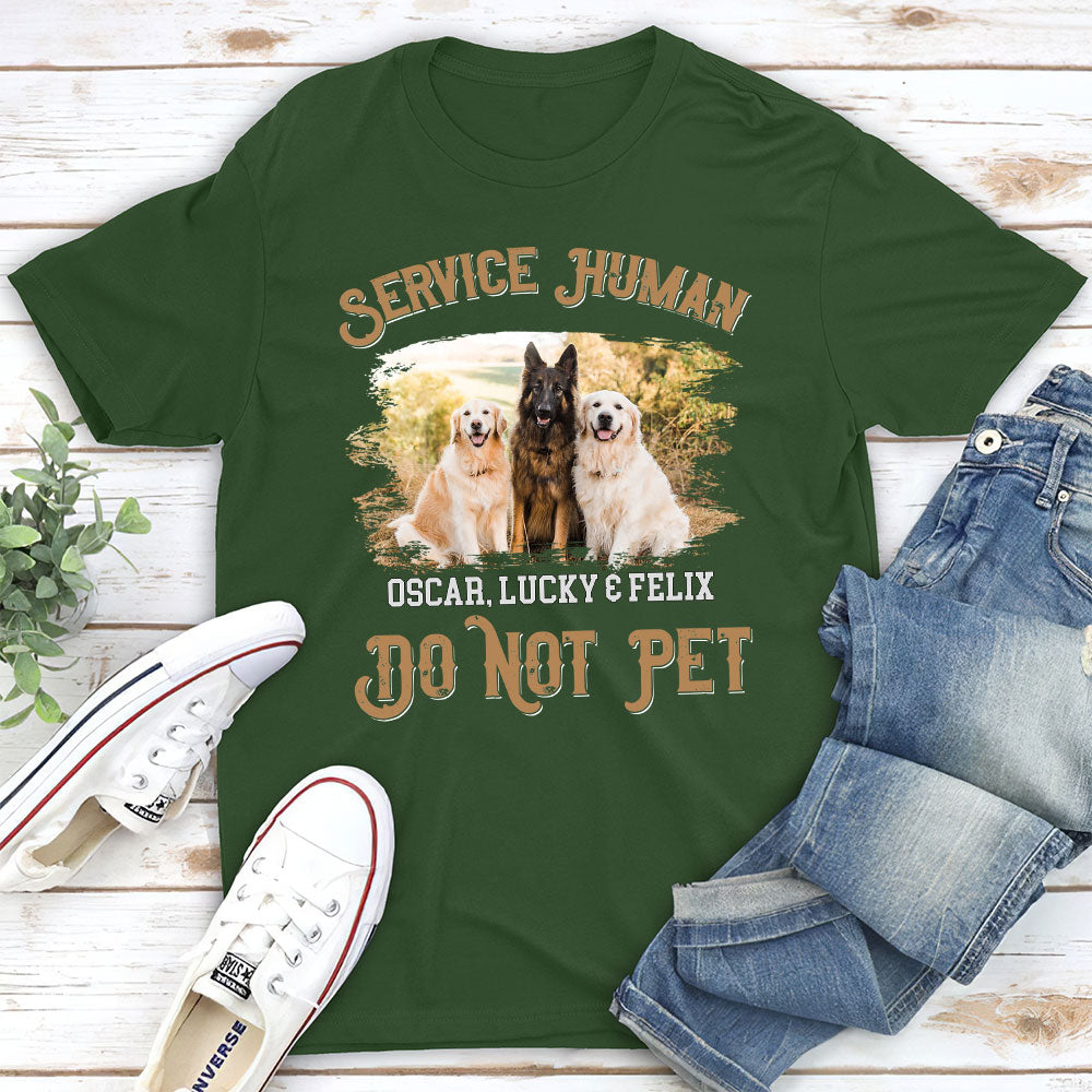Service Human Vintage - Personalized Custom Premium Men's 4.2 oz T-shirt for Pet Lovers