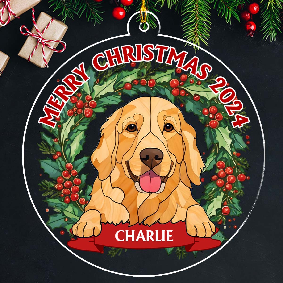 Joyful Christmas - Unique Personalized Custom Acrylic Ornament for Memorable Holidays