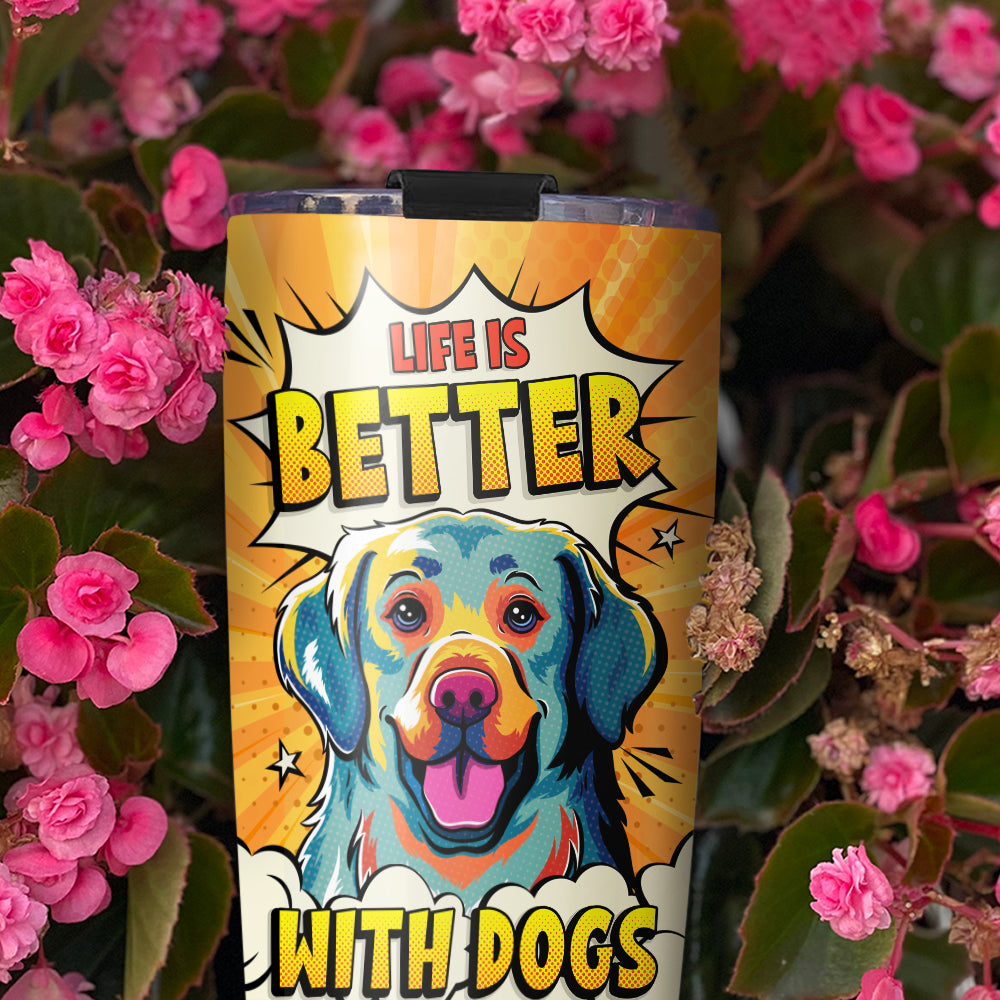 Eye - catching Golden Retriever Pop Art 20oz Stainless Steel Tumbler
