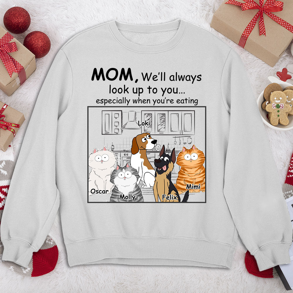Pets Look Up To You - Customizable Personalized Unisex 8.0 oz Sweatshirt for Pet Lovers