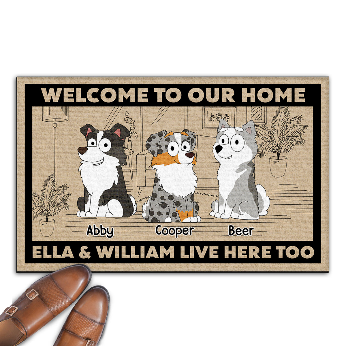 Welcome to Our Home - Personalized Custom Pet Lover Doormat with Sublimation Printing