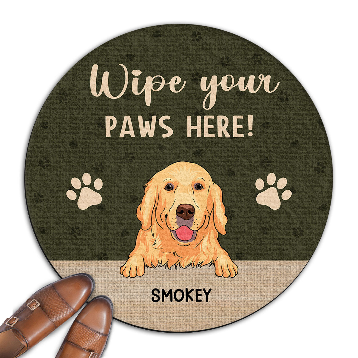 Personalized Custom Pet Doormat - Wipe Your Paws Here Please