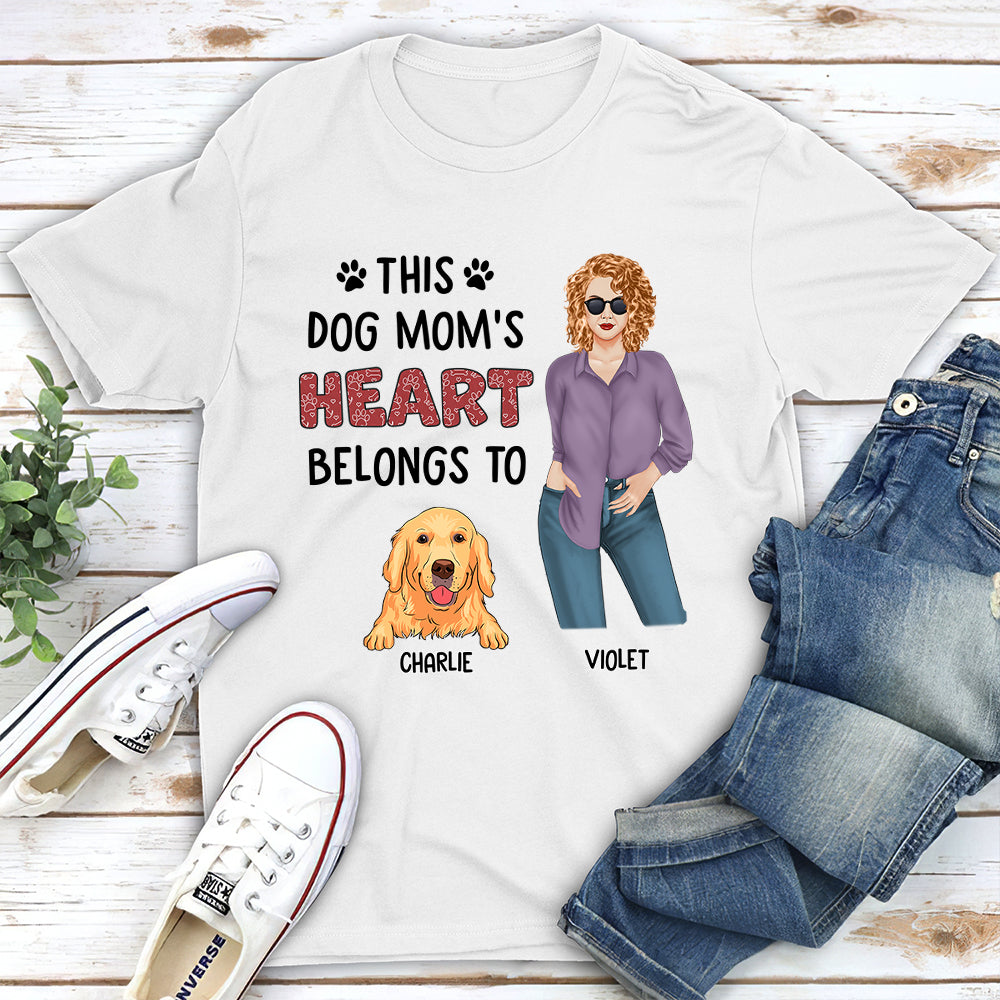 Unique Personalized Custom Unisex Dog Mom Heart 1 T-shirt