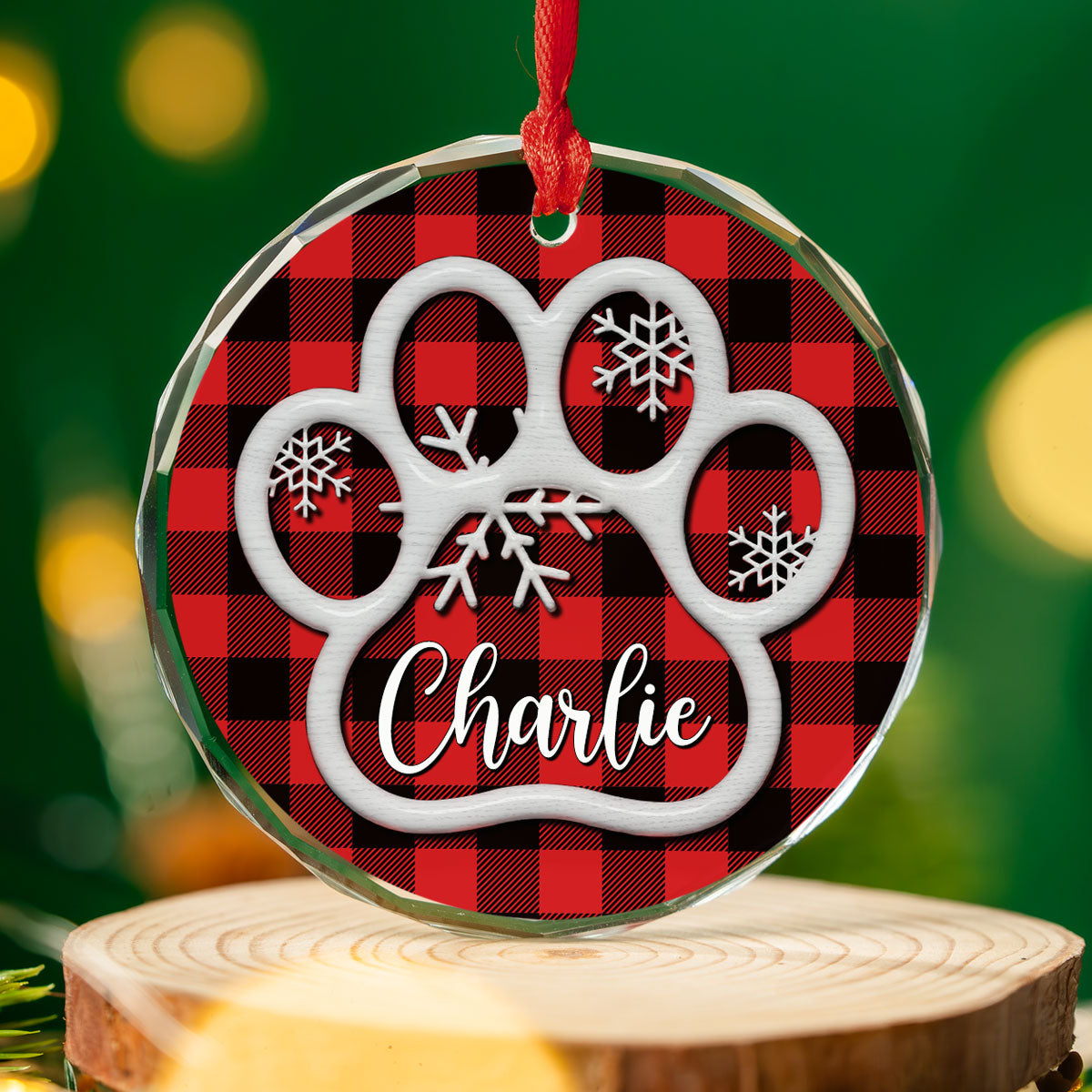 Paw Prints - Stunning Personalized Custom Glass Ornament for Special Occasions