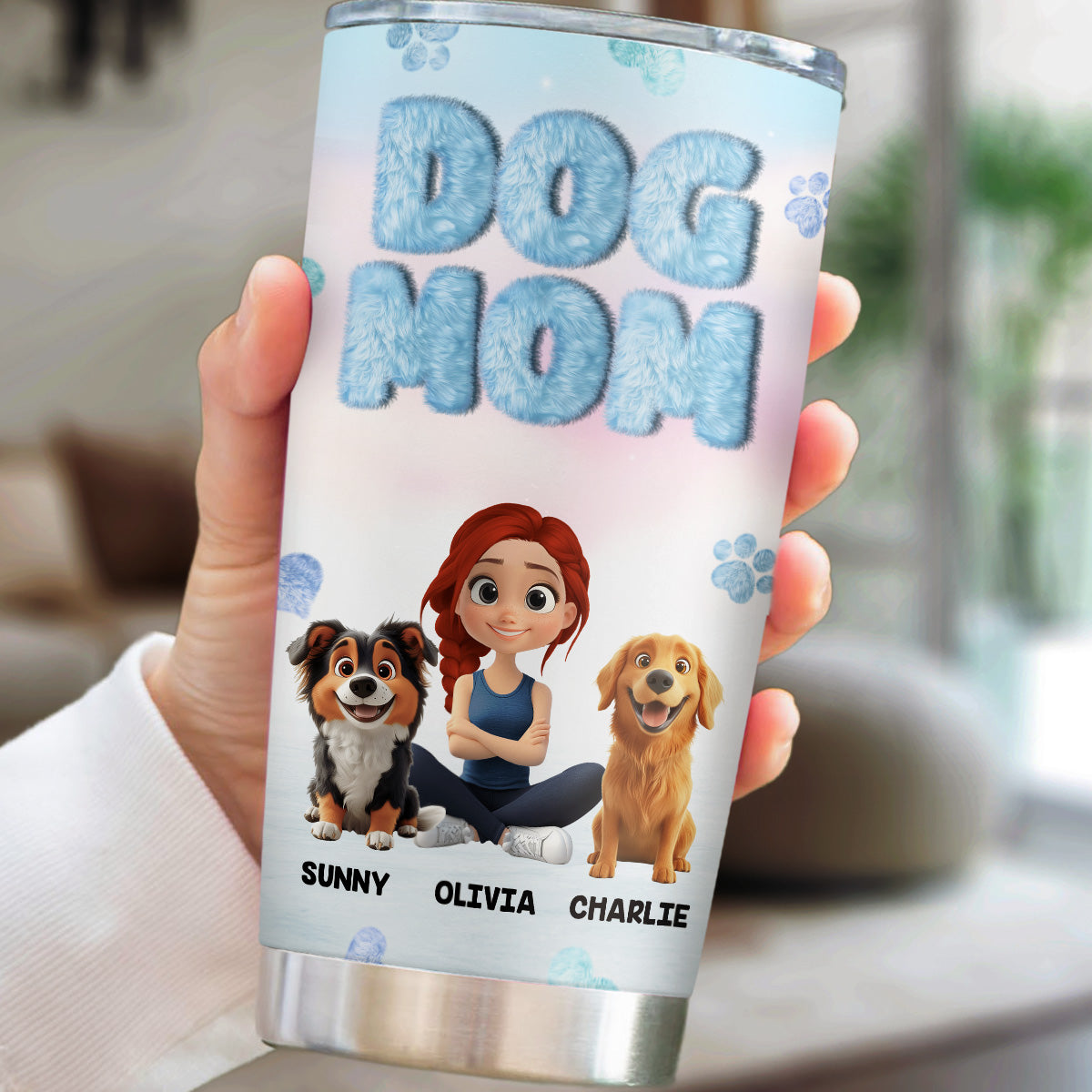 Fluffy Dog Mom - Exquisite Personalized Custom Tumbler for All Occasions