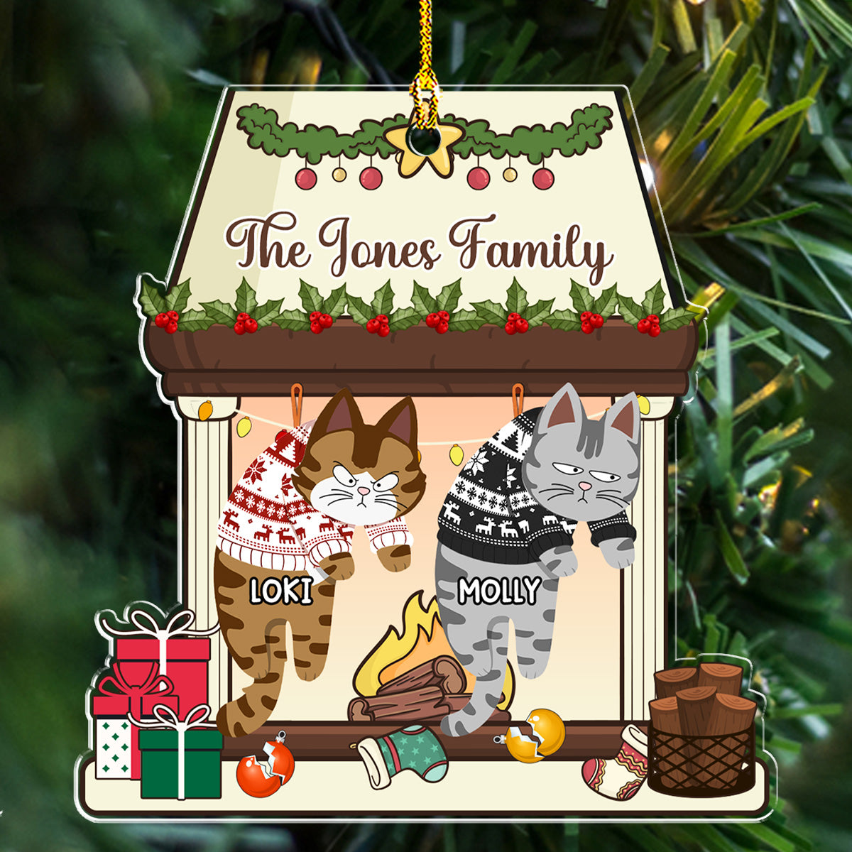 We Are Not Naughty Cats - Customizable Personalized Acrylic Christmas Ornament in 3 and 4 Inches