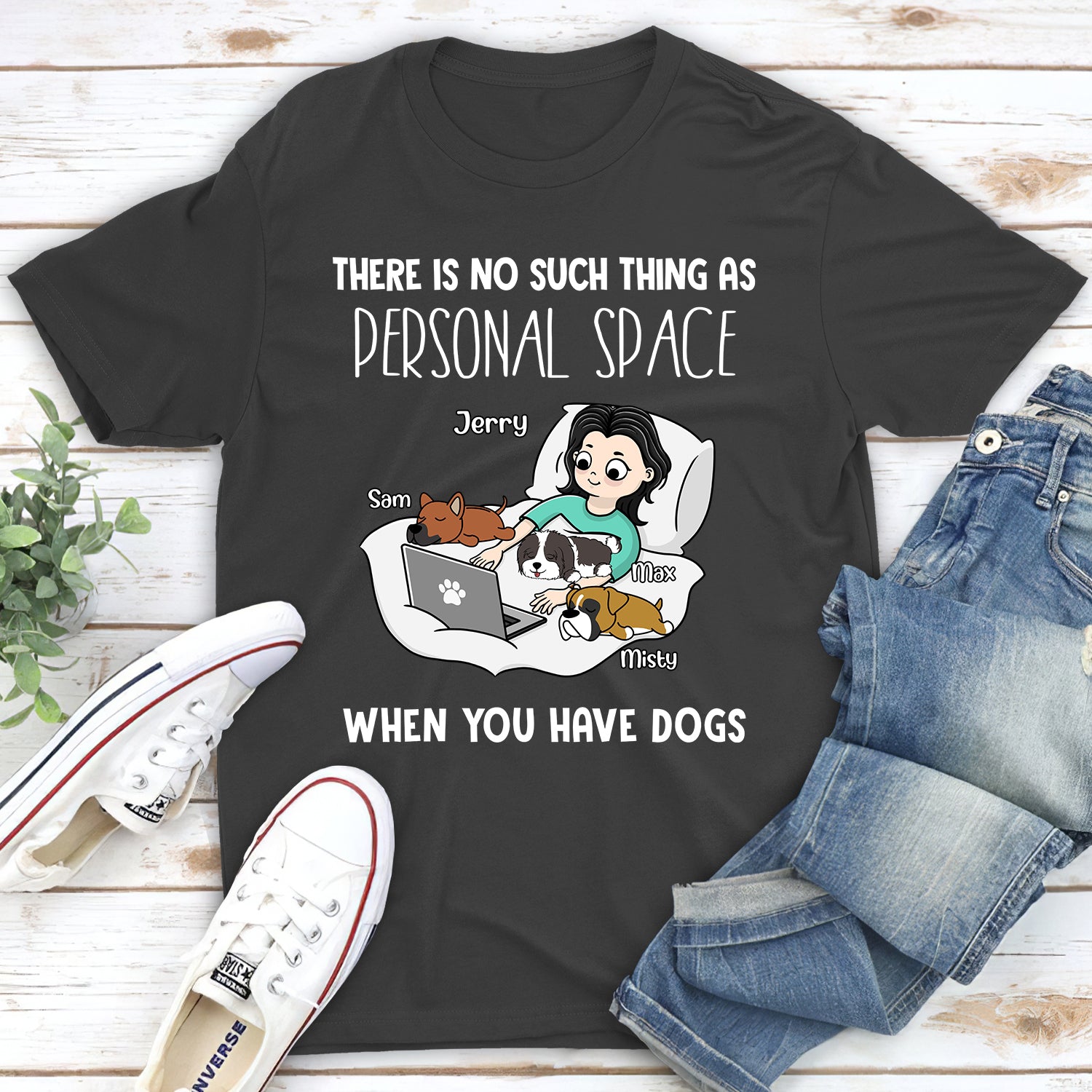 Personal Space - Customizable Unisex 5.3 oz Personalized T-shirt for Pet Lovers