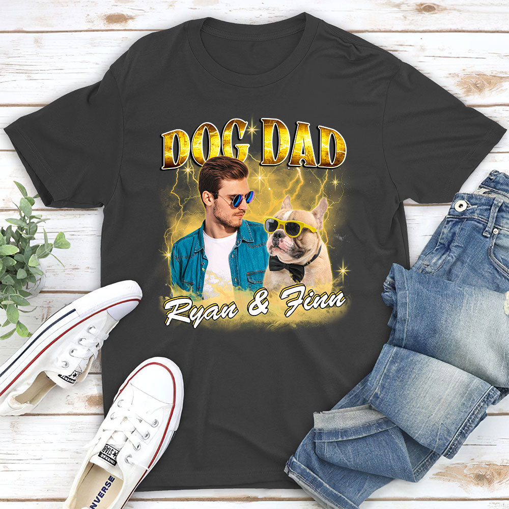 Dog Mom Dad Vintage Personalized Custom Unisex Cotton Blend T-shirt - Ideal Gift for Pet Lovers