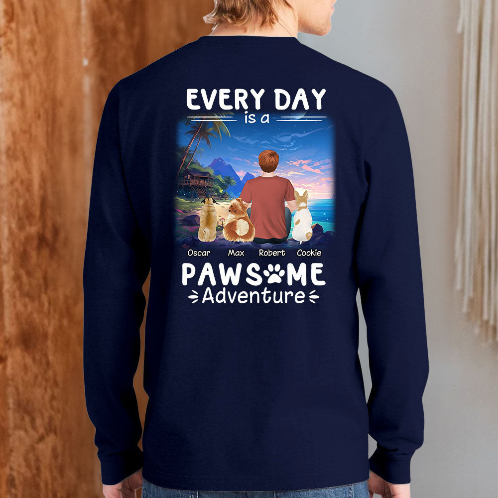 Pawsome Adventure - Customizable Personalized Long Sleeve Unisex T-shirt for Pet Lovers