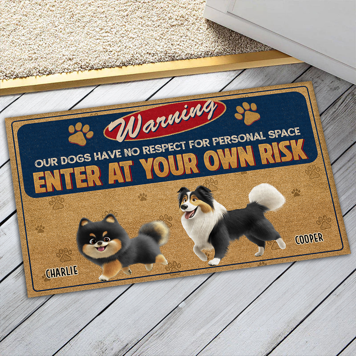 No Respect For Personal Space - Customizable Personalized Pet Picture Doormat