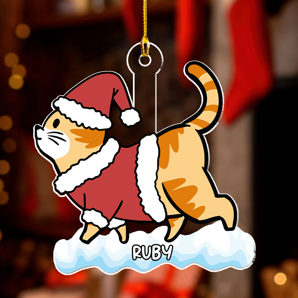 Cat Snow - Customizable Personalized Acrylic Christmas Ornament