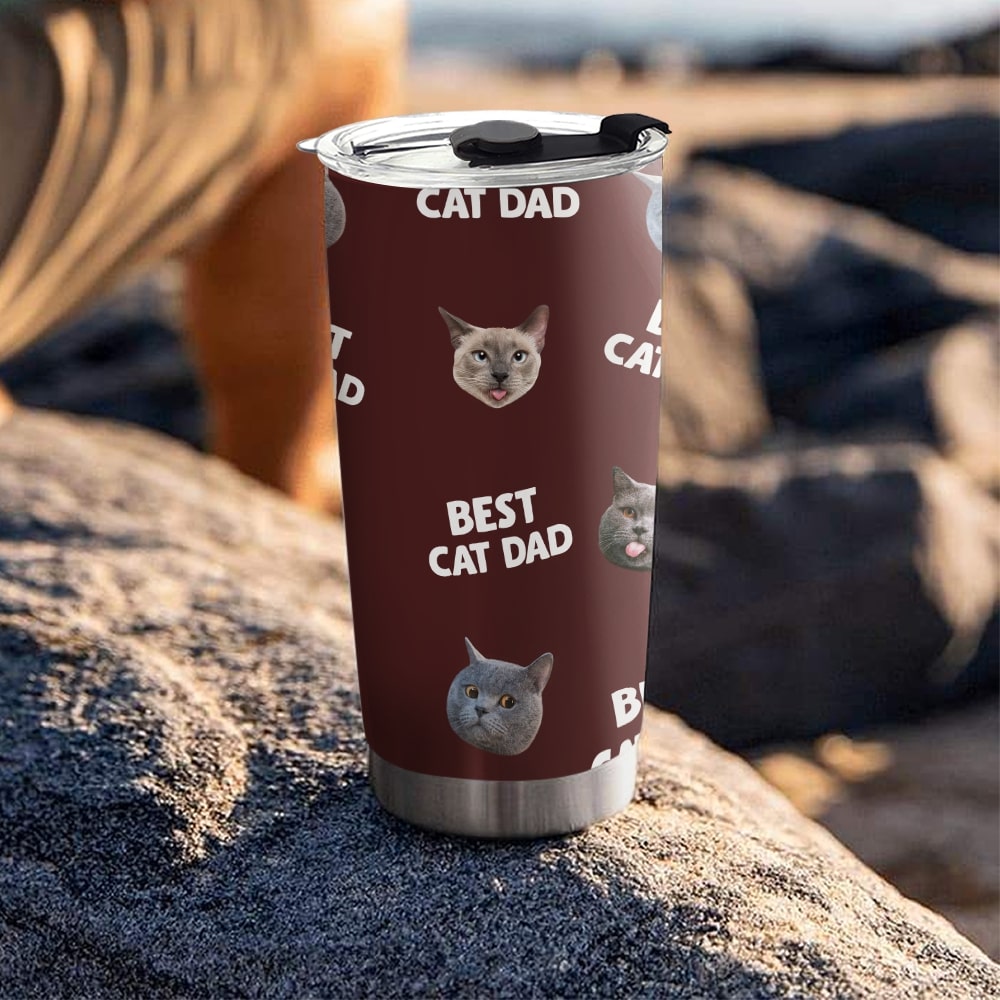 Best Mom Dad Pet Face - Personalized Custom 20oz Stainless Steel Tumbler with Double-Walled Vacuum Insulation