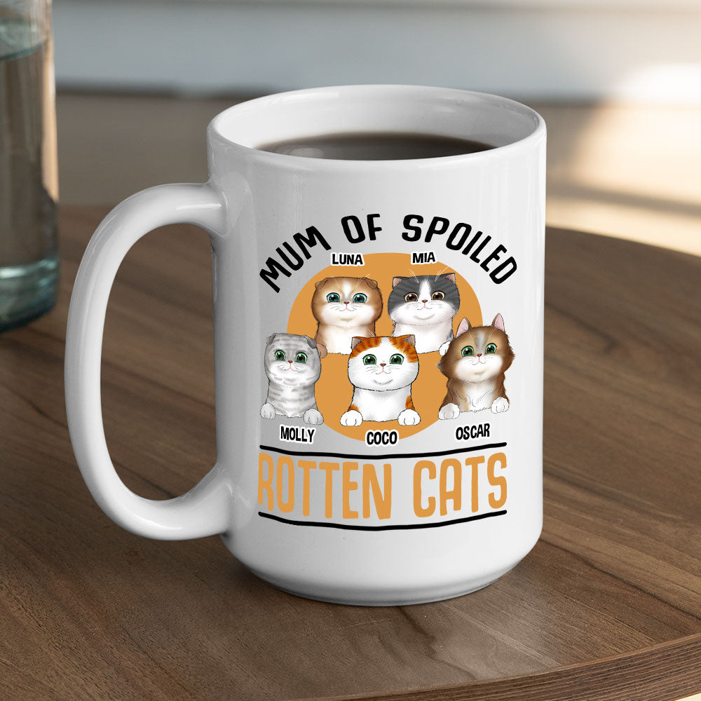 Spoiled Rotten Cat - Exquisitely Personalized Custom Coffee Mug for Pet Lovers