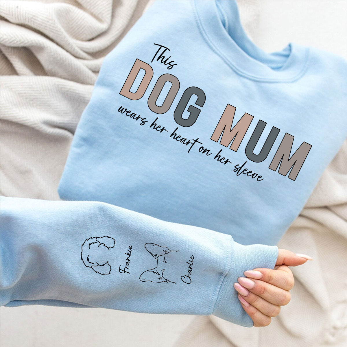 This Dog Mom - Personalized Custom Unisex 6.0 oz Long Sleeve T-shirt