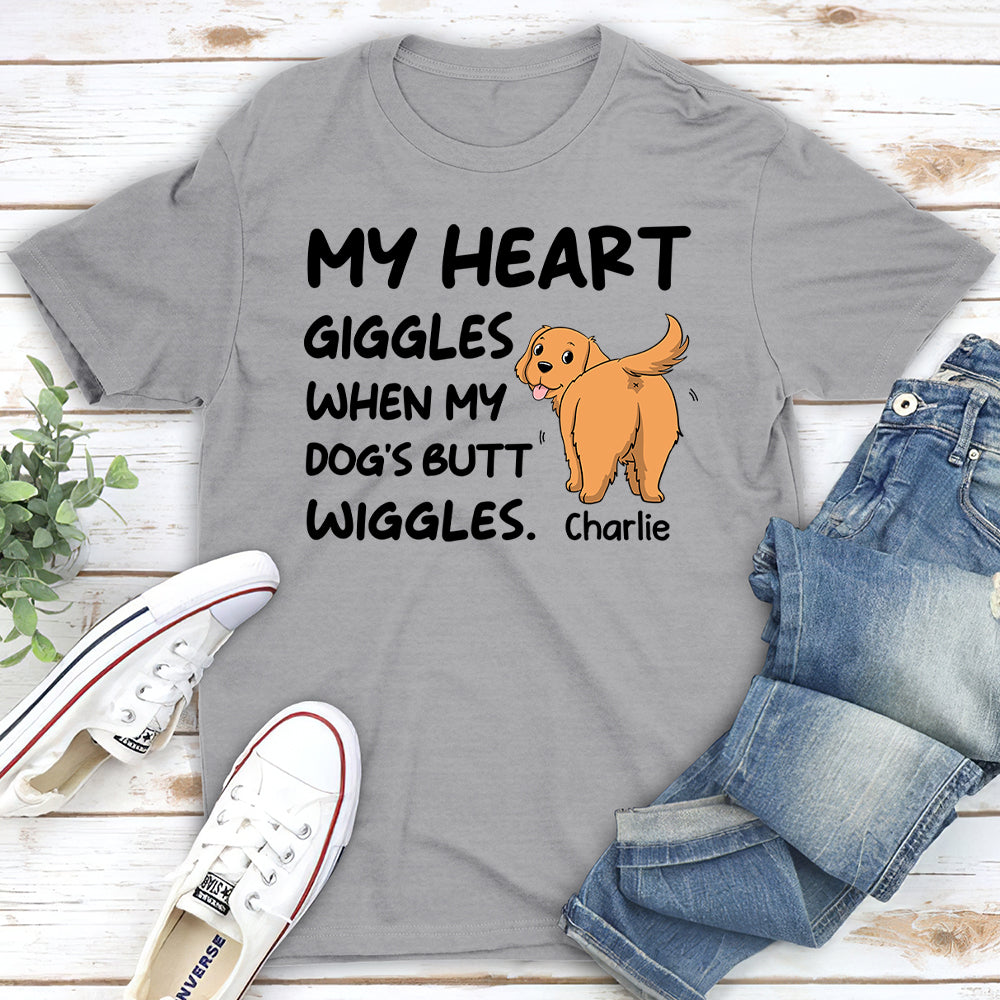 Butt Wiggles - Personalized Custom Unisex 5.3 oz T-shirt for Pet Lovers
