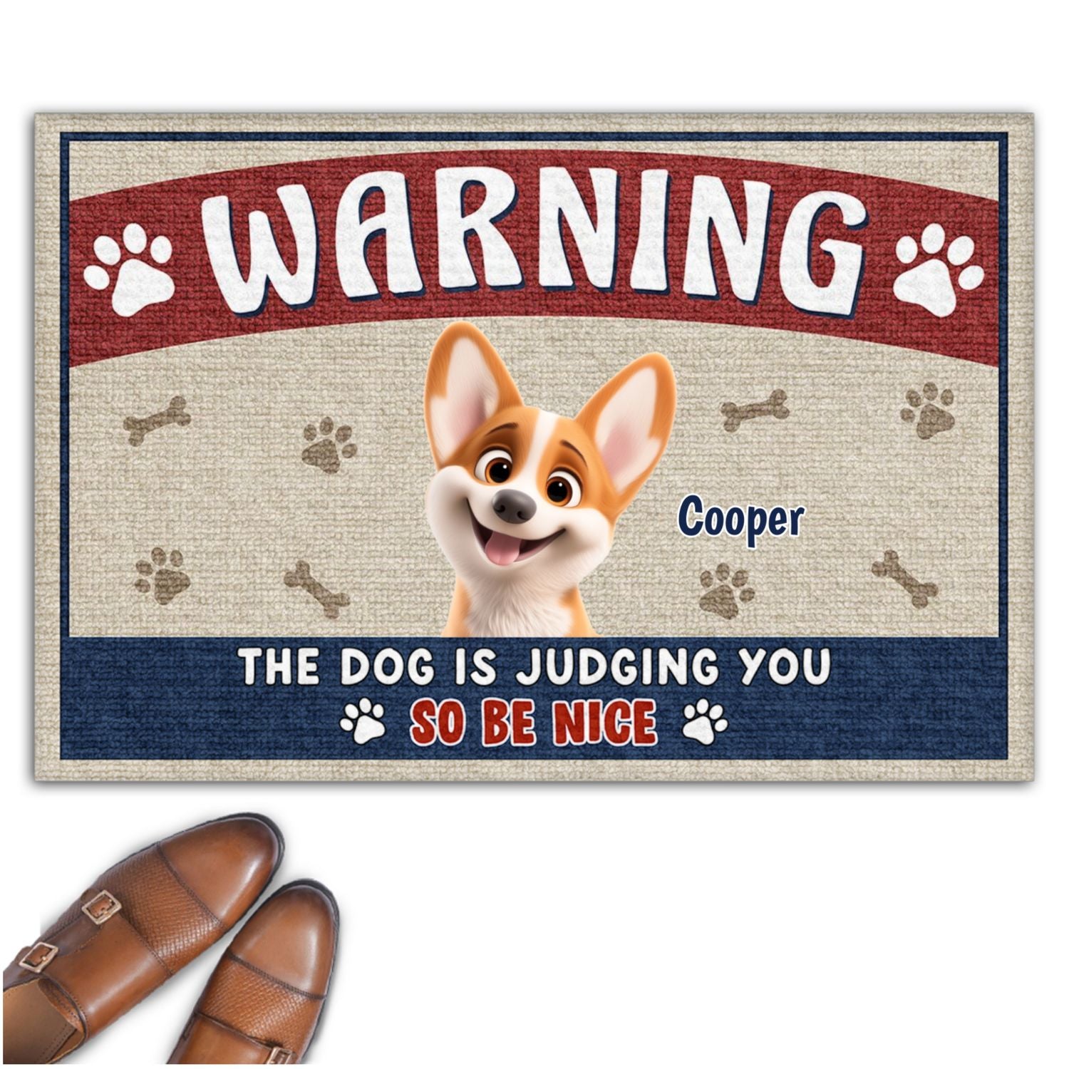 Personalized Custom 'Dogs Are Judging You Be Nice' Doormat for Pet Lovers