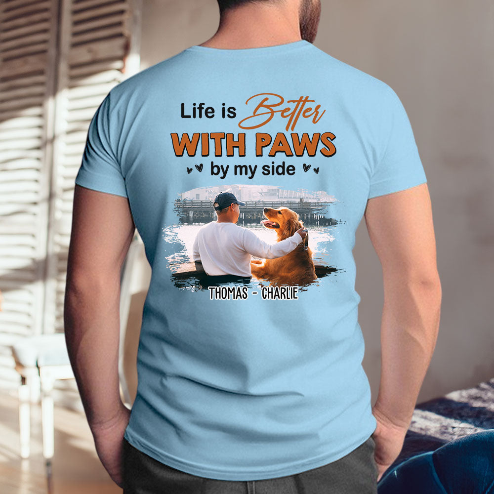 Paws By My Side Personalized Custom Unisex 5.3 oz T-shirt with Copyrighted Artwork