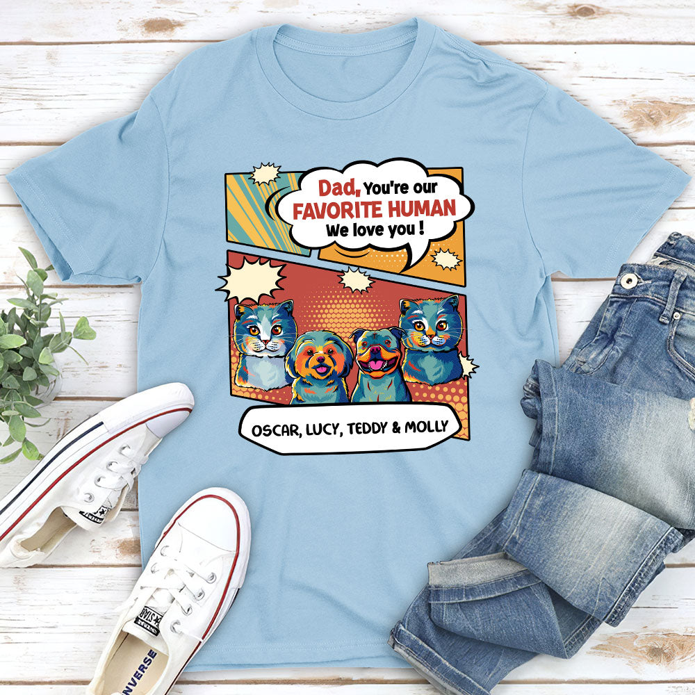 Pop Art My Favorite - Personalized Custom Unisex 5.3 oz T-shirt for Pet Lovers