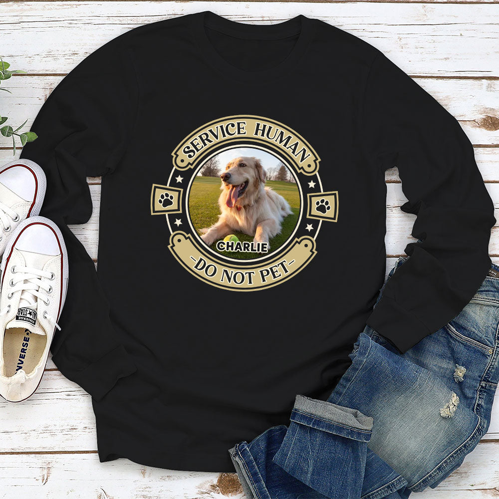 Unique Personalized Custom Long Sleeve Human-Dog Photo T-Shirt - Ideal Gift for Pet Lovers