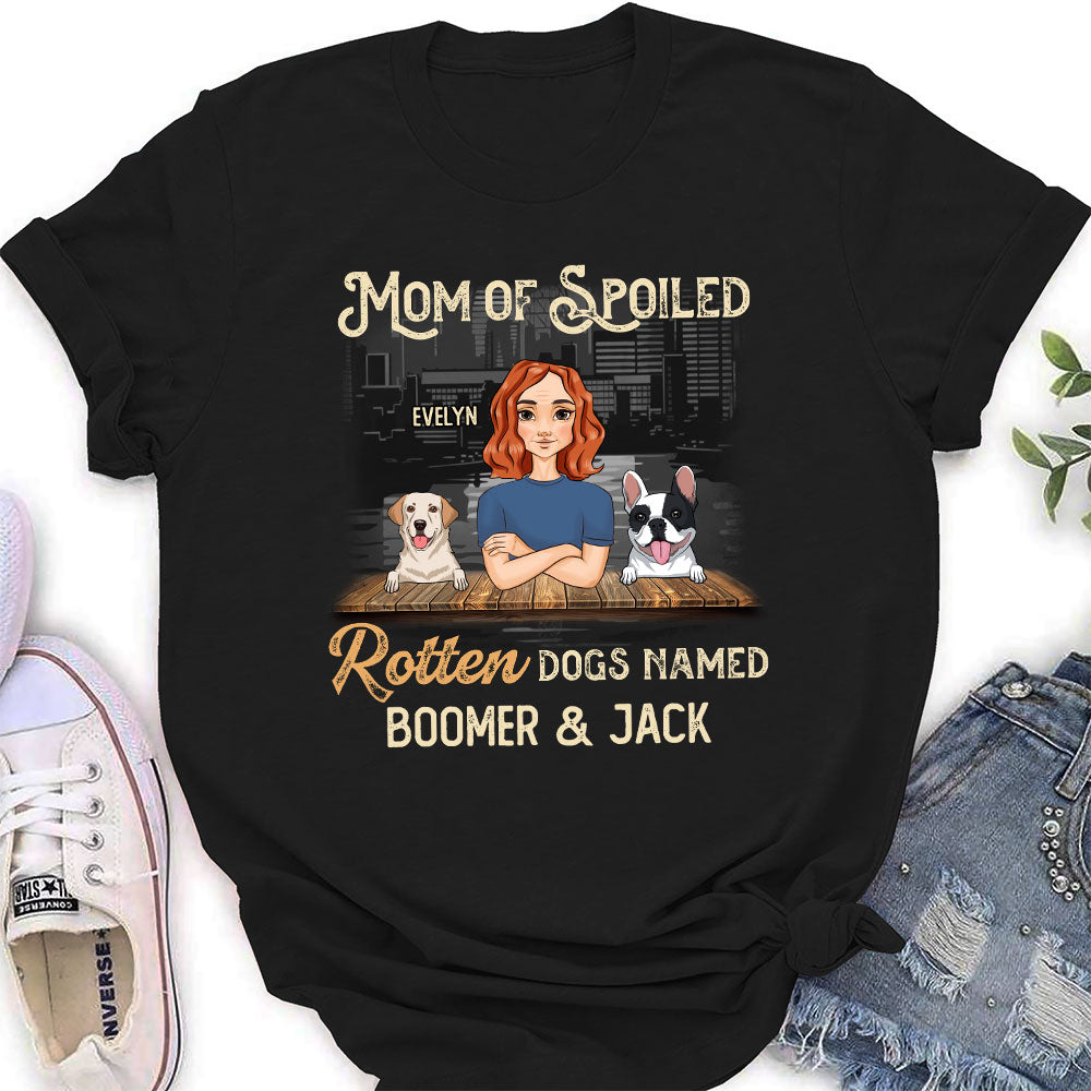Personalized Custom Women's 'Mom Of Spoiled Dogs' T-shirt - Ideal Gift for Pet Lovers