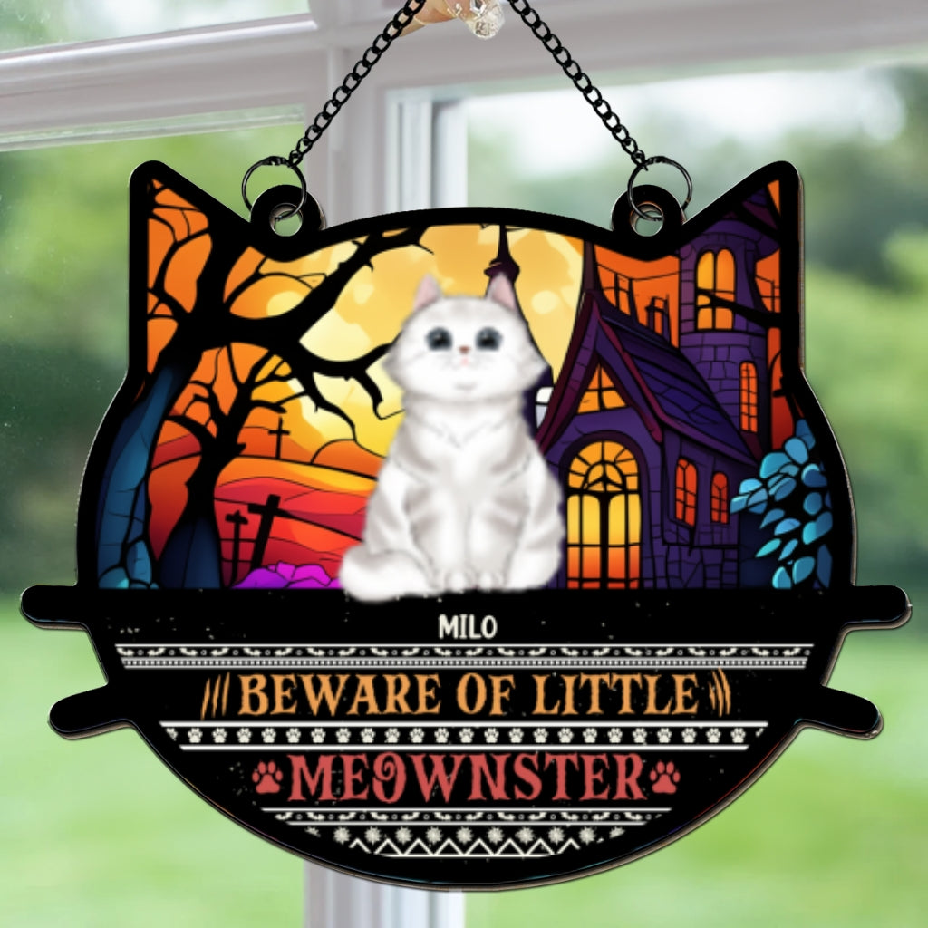 Beware Of Little Meownsters - Unique Personalized Custom Suncatcher for Home Decor and Gifts (6 inches, 8 inches)