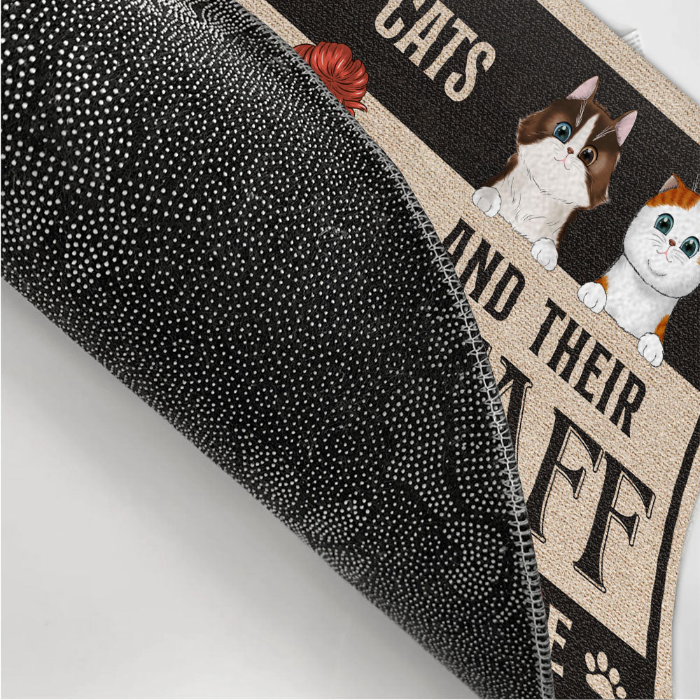 Cat And Staff - Personalized Custom Doormat with Your Cat's Picture