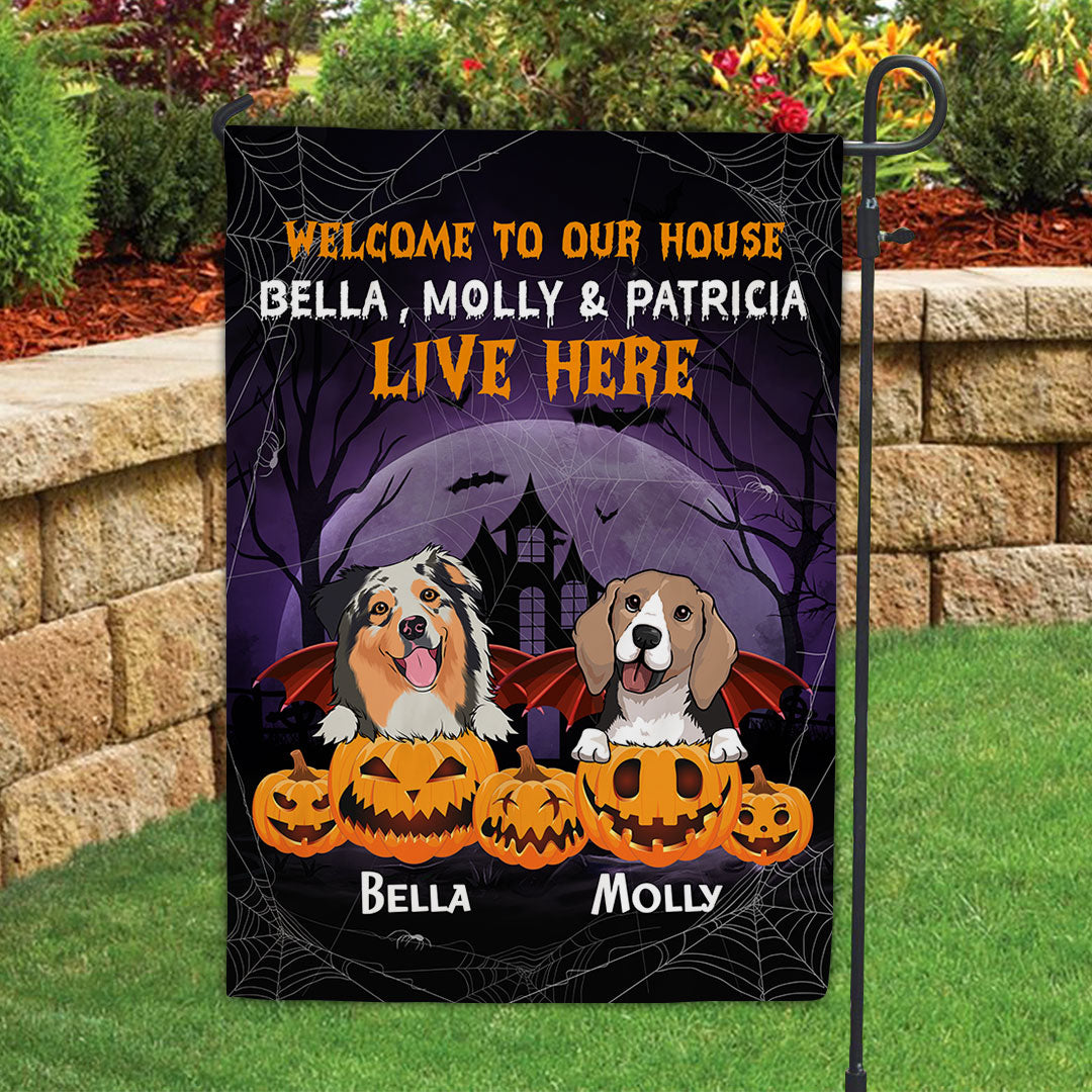 Personalized Custom Pumpkin Dog Garden Flag - Ideal for Pet Lovers