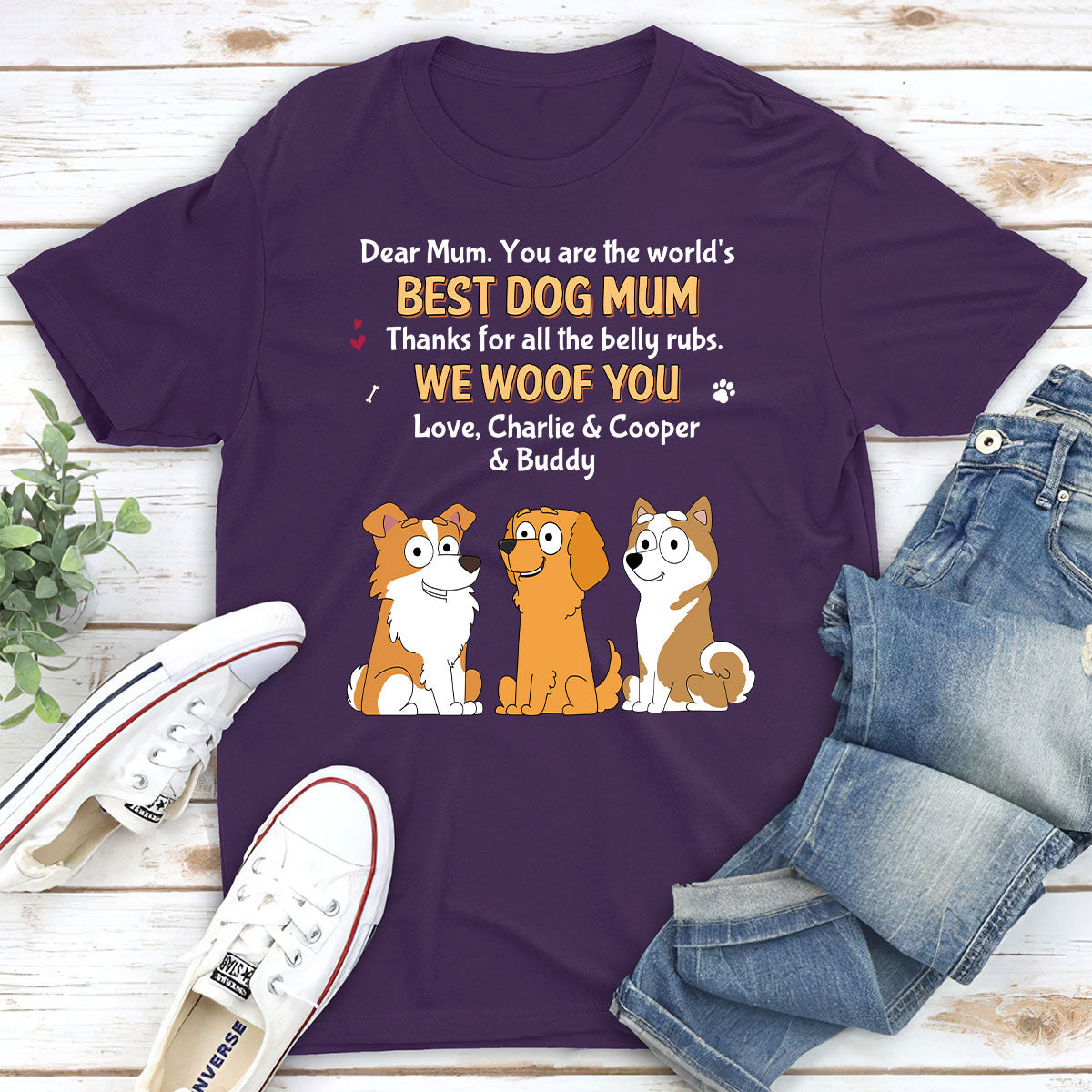For All The Belly Rubs - Personalized Custom Unisex 5.3 oz T-Shirt for Pet Lovers