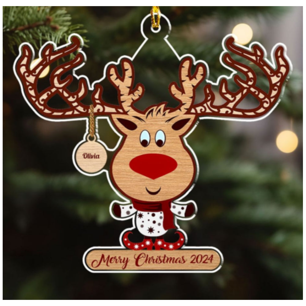 Sweet Family - Exquisitely Personalized Custom Acrylic Christmas Ornament (4' Diameter, 0.2' Thickness)