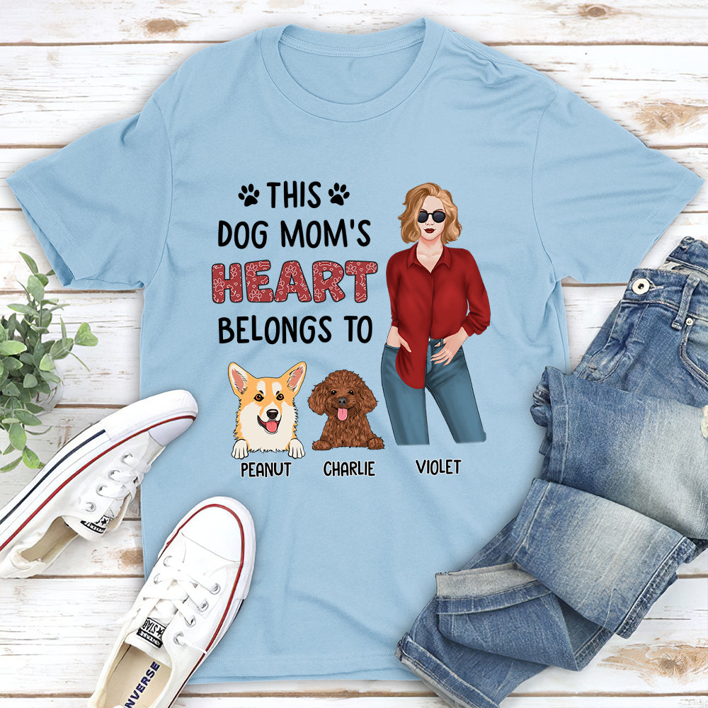 Unique Personalized Custom Unisex Dog Mom Heart 1 T-shirt